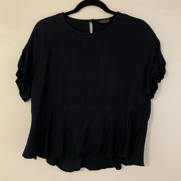 TOPSHOP Navy Blue Top - Picture 2 of 5